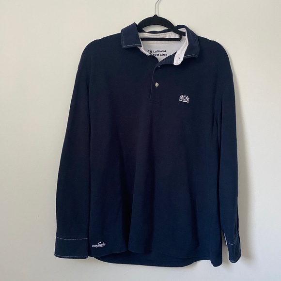 Lufthansa First Class Vanlack Navy Collared Shirt - Picture 1 of 5